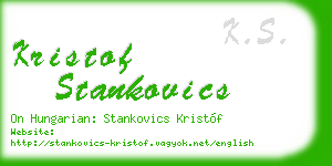 kristof stankovics business card
